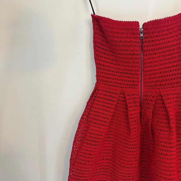 Forever 21 Red Textured Knit Strapless Mini Dress Fit and Flare Size S Cocktail - Picture 7 of 7